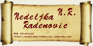 Nedeljka Radenović vizit kartica